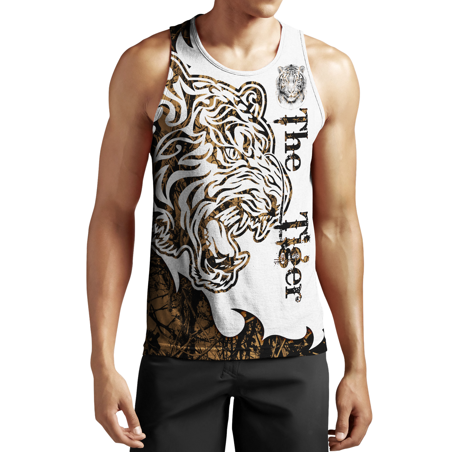 The Tiger Brown Camo Tattoo 3D All Over Printed Shirts For Men and Women JJW17082003S