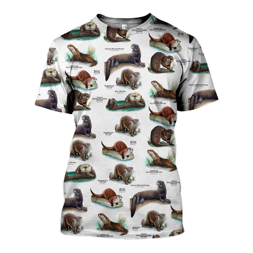 3D All Over Printed Otters Of The World Shirts and Shorts - Amaze Style™-Apparel