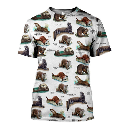 3D All Over Printed Otters Of The World Shirts and Shorts - Amaze Style™-Apparel