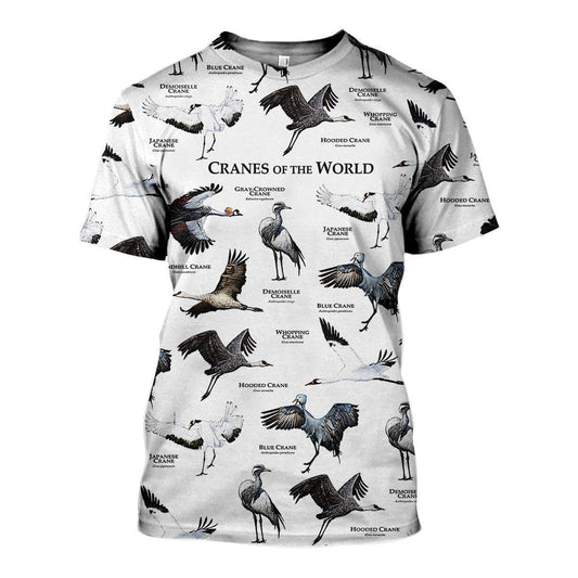 3D All Over Printed Cranes Of The World Shirts And Shorts - Amaze Style™-Apparel