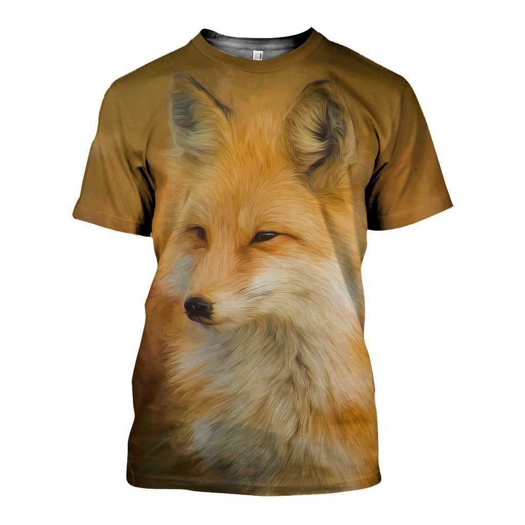 3D All Over Printed Fox Art Nature Paintings Shirts and Shorts - Amaze Style™-Apparel