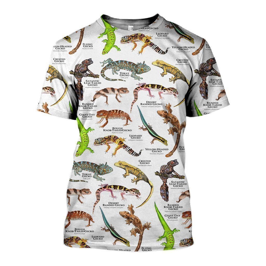 3D All Over Printed Geckos of the World Shirts And Shorts-Apparel-6teenth World-T-Shirt-S-Vibe Cosy™