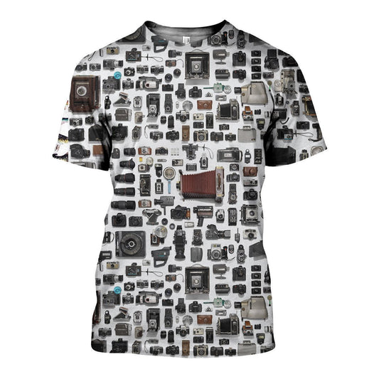 3D All Over Printed History Of Cameras Shirts And Shorts - Amaze Style™-Apparel