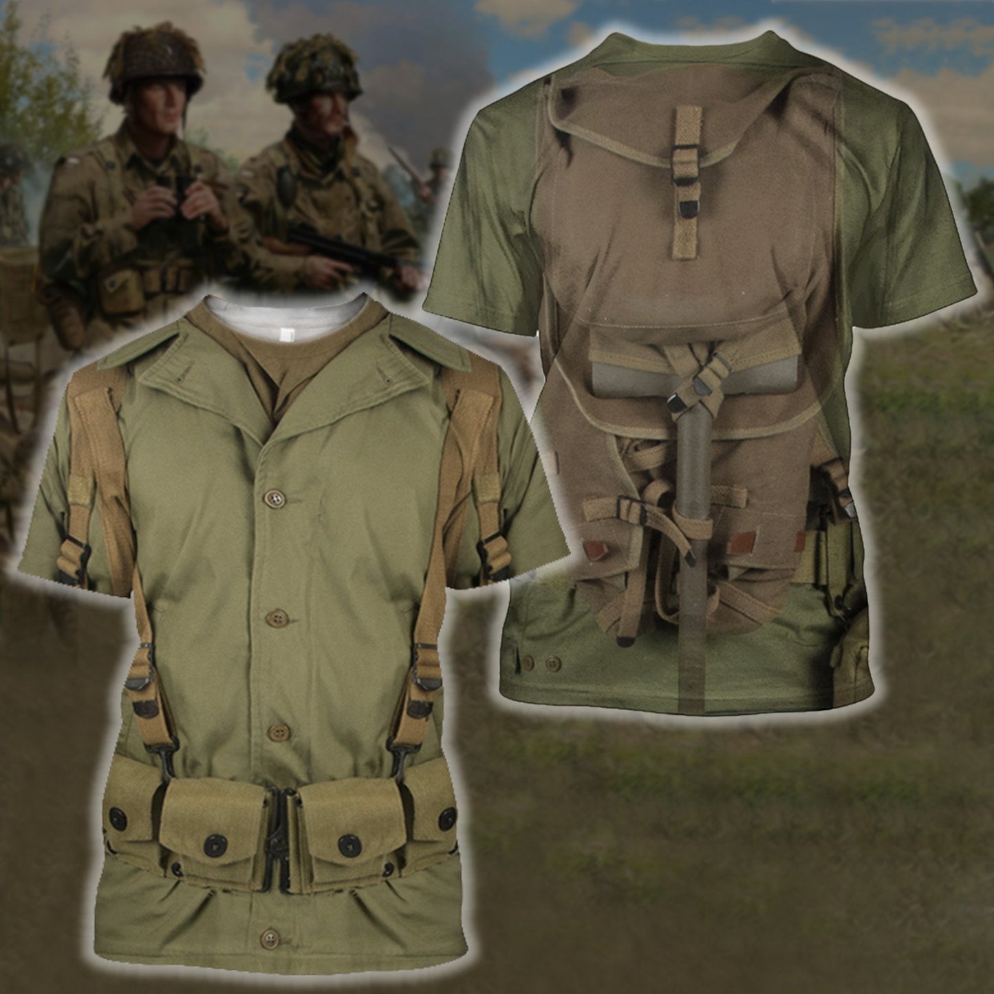 3D All Over Printed U.S. WWII Soldier Shirts - Amaze Style™-Apparel