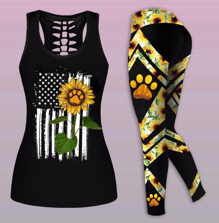 Sunflower Dog Mom Tank Top And Legging TA270301 - Amaze Style™-Apparel