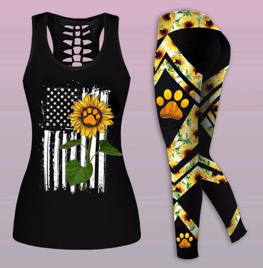 Sunflower Dog Mom Tank Top And Legging TA270301 - Amaze Style™-Apparel