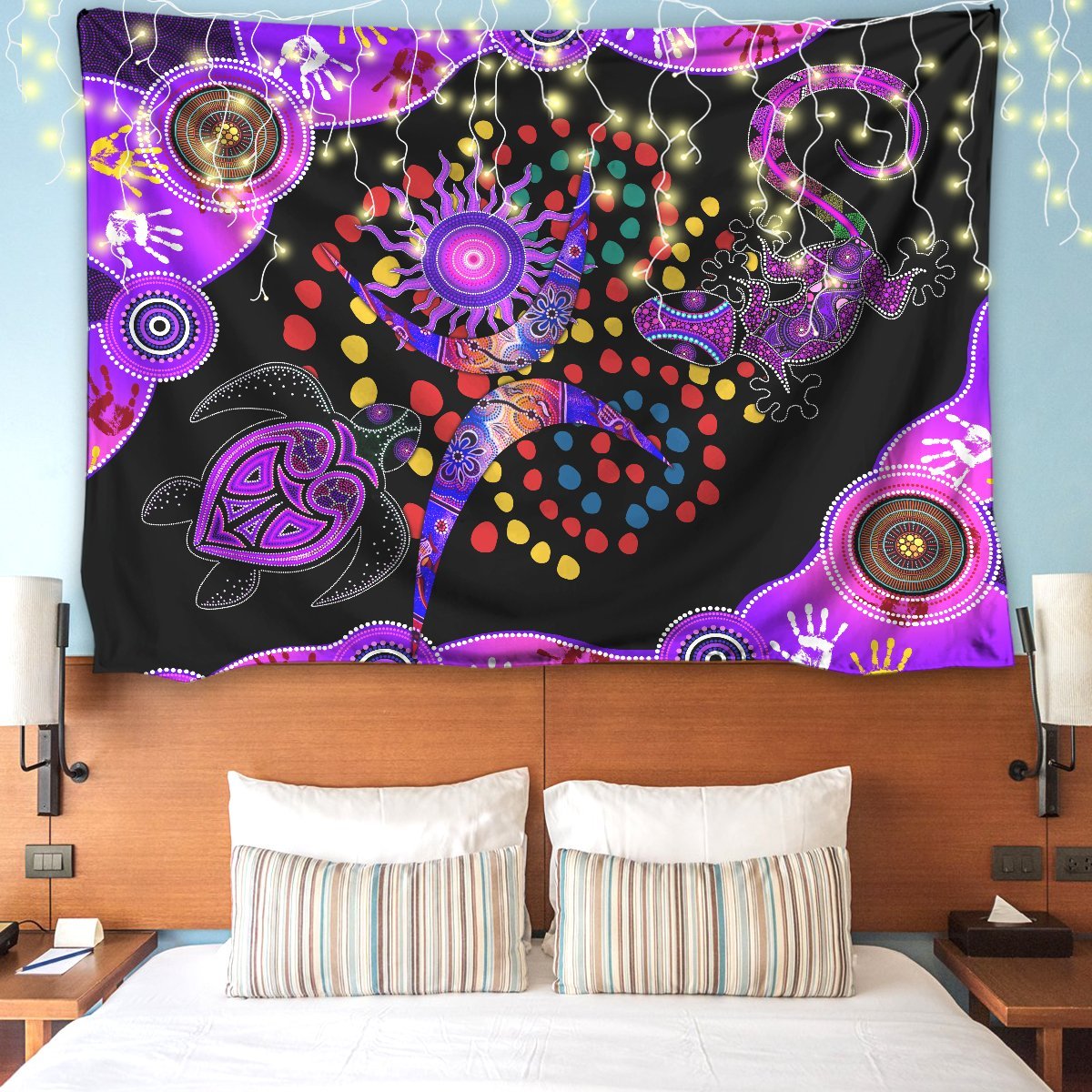 Aboriginal Naidoc Week 2021 Best Purple Turtle Lizard Wall Tapestry