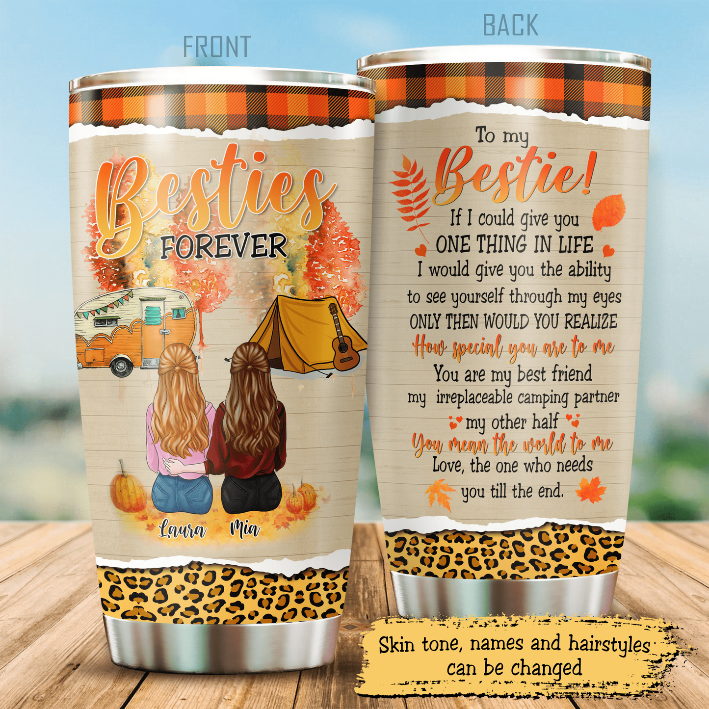 Bestie Forever You Are Irreplaceable Customized Stainless Steel Tumbler, Best Gifts For Friends