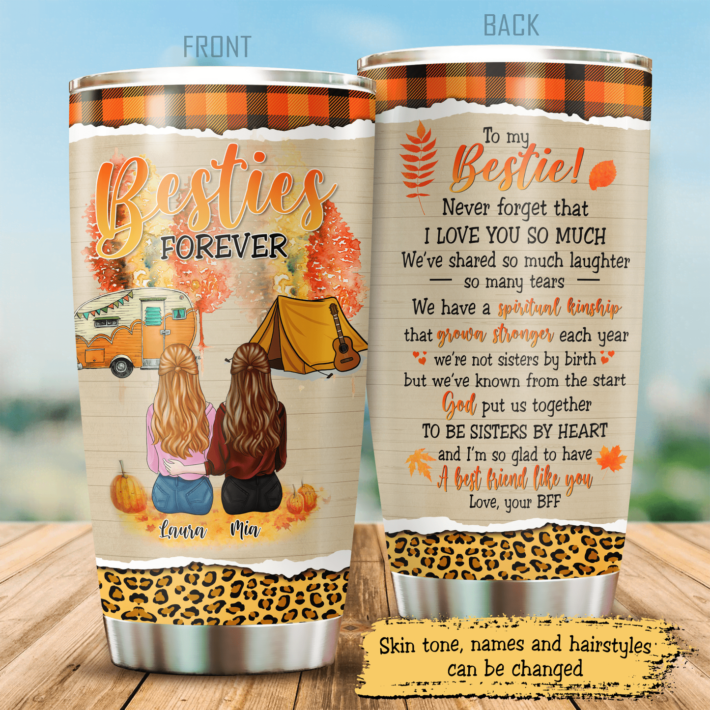 Bestie Forever You Are Irreplaceable Customized Stainless Steel Tumbler, Best Gifts For Friends