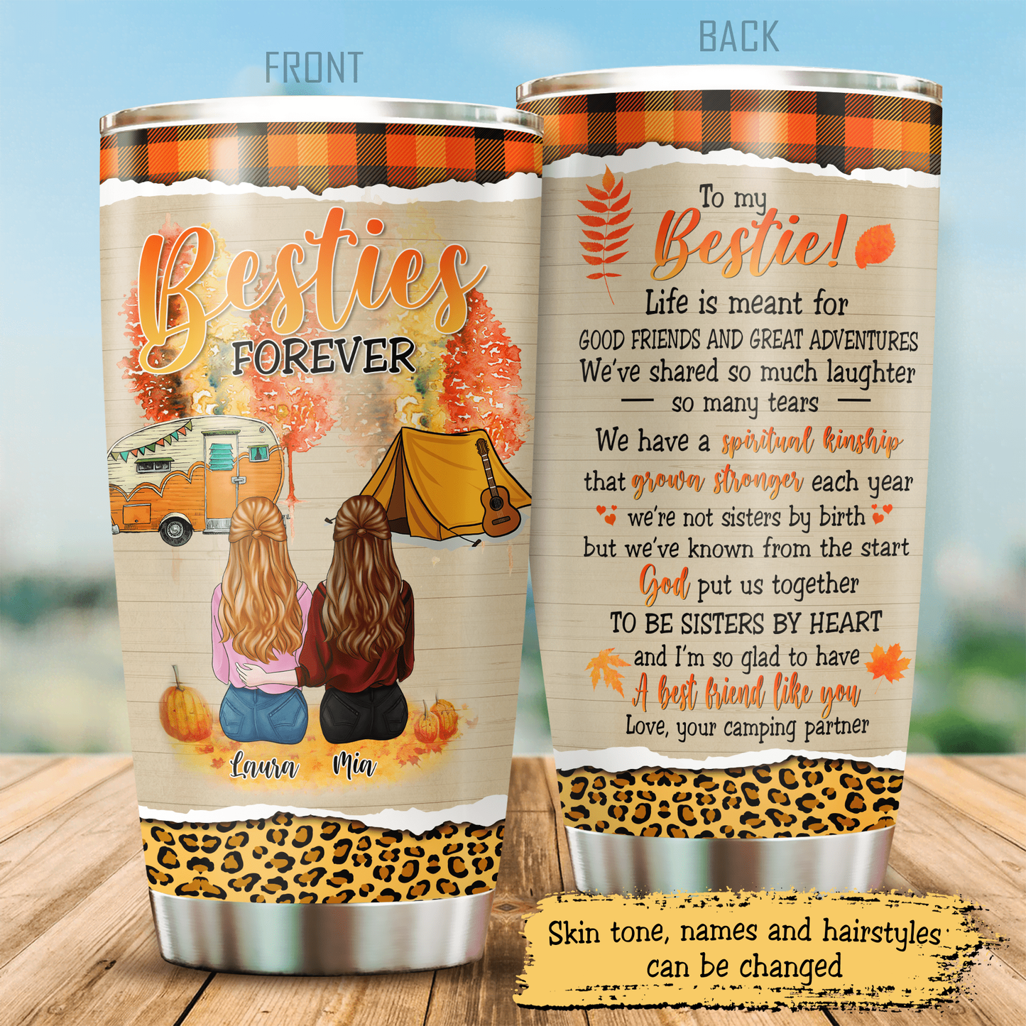Bestie Forever You Are Irreplaceable Customized Stainless Steel Tumbler, Best Gifts For Friends