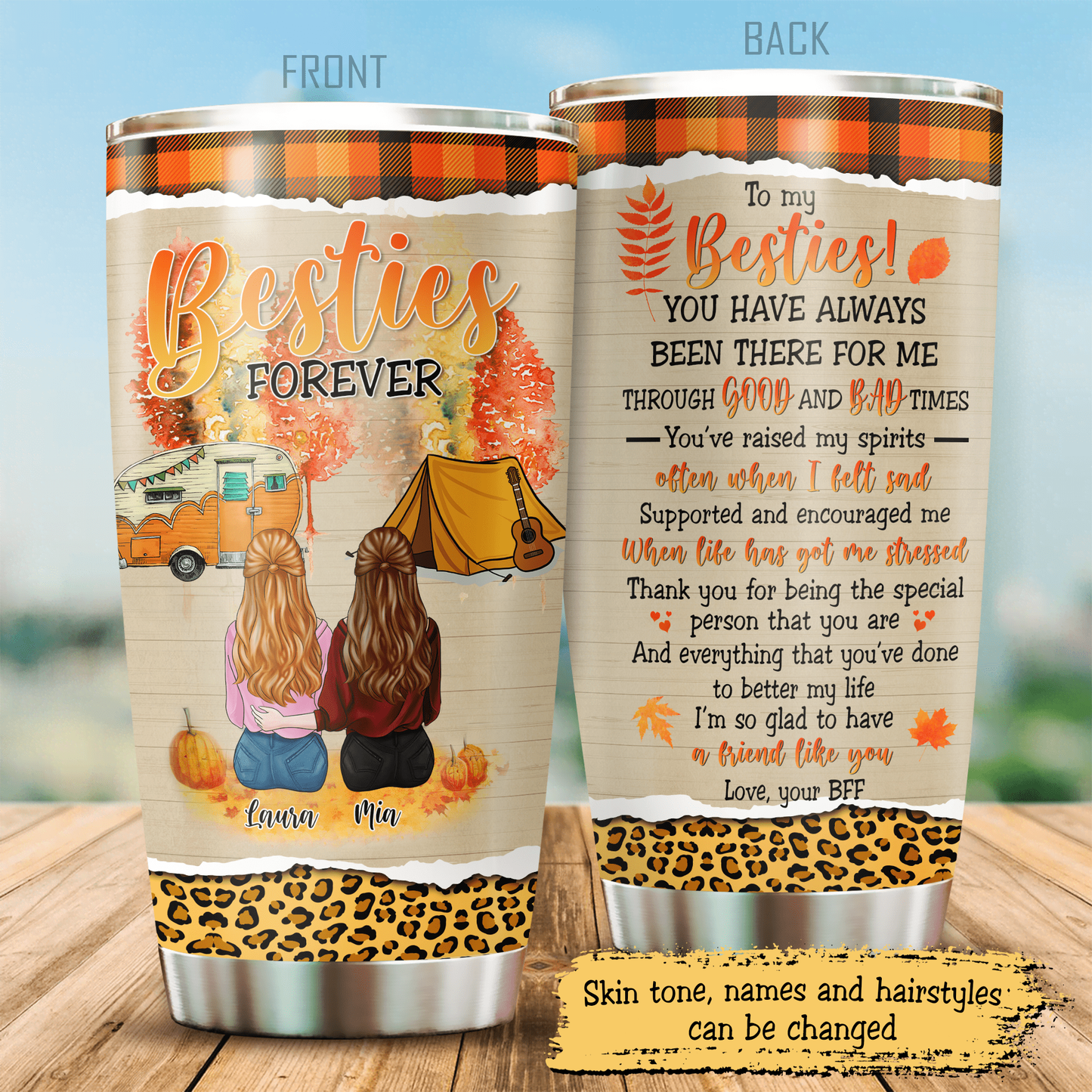 Bestie Forever You Are Irreplaceable Customized Stainless Steel Tumbler, Best Gifts For Friends