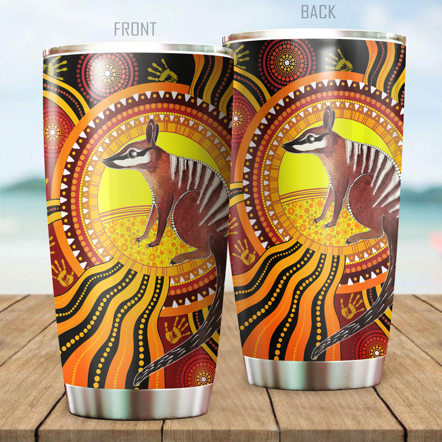 Aboriginal Decors Australian Gifts Numbat Stainless Steel Tumbler 20Oz