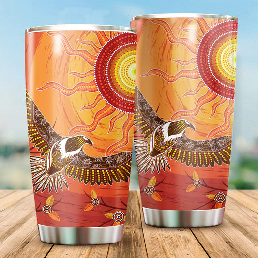 Aboriginal Decors Australian Gifts Eagle Sunset Stainless Steel Tumbler 20Oz