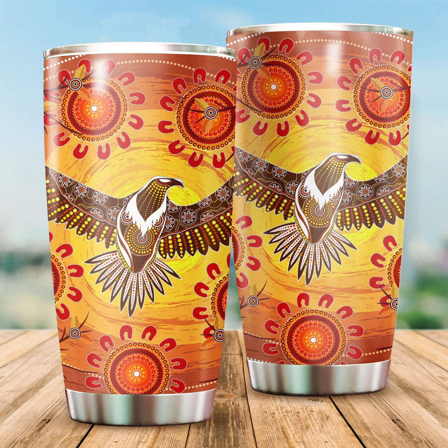 Aboriginal Decors Australian Gifts Power Eagle Stainless Steel Tumbler 20Oz