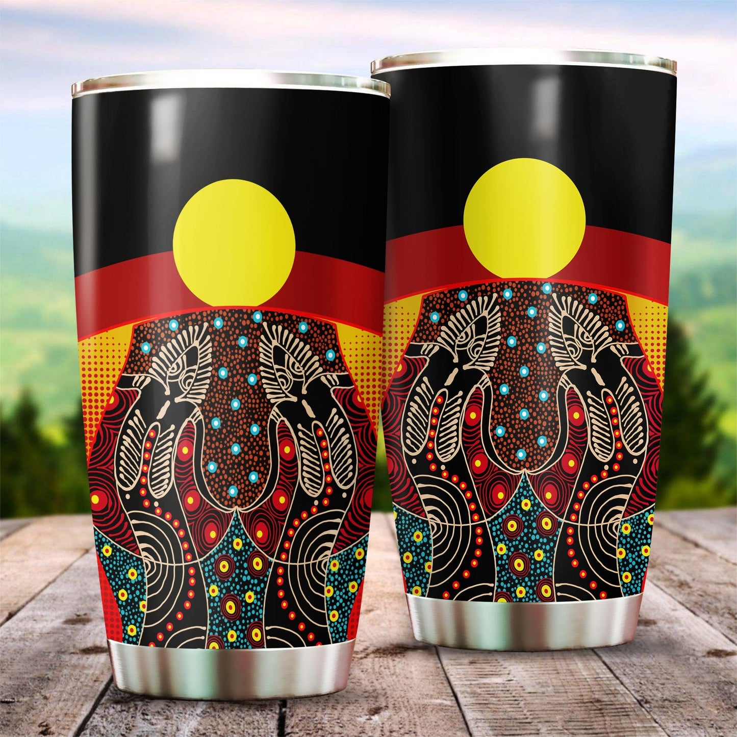 Aboriginal Decors Australian Gifts Djanggawul Stainless Steel Tumbler 20Oz