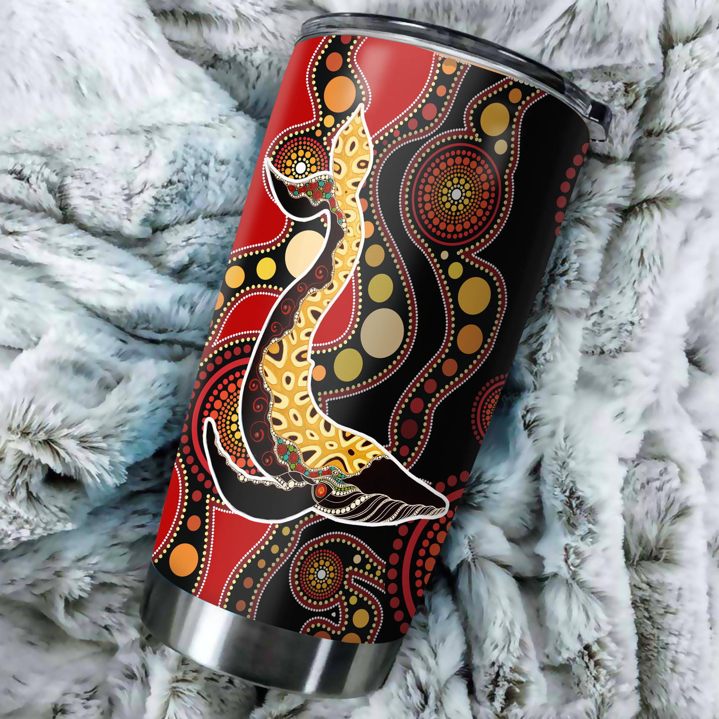 Aboriginal Decors Australian Gifts Shark Hunting Stainless Steel Tumbler 20Oz