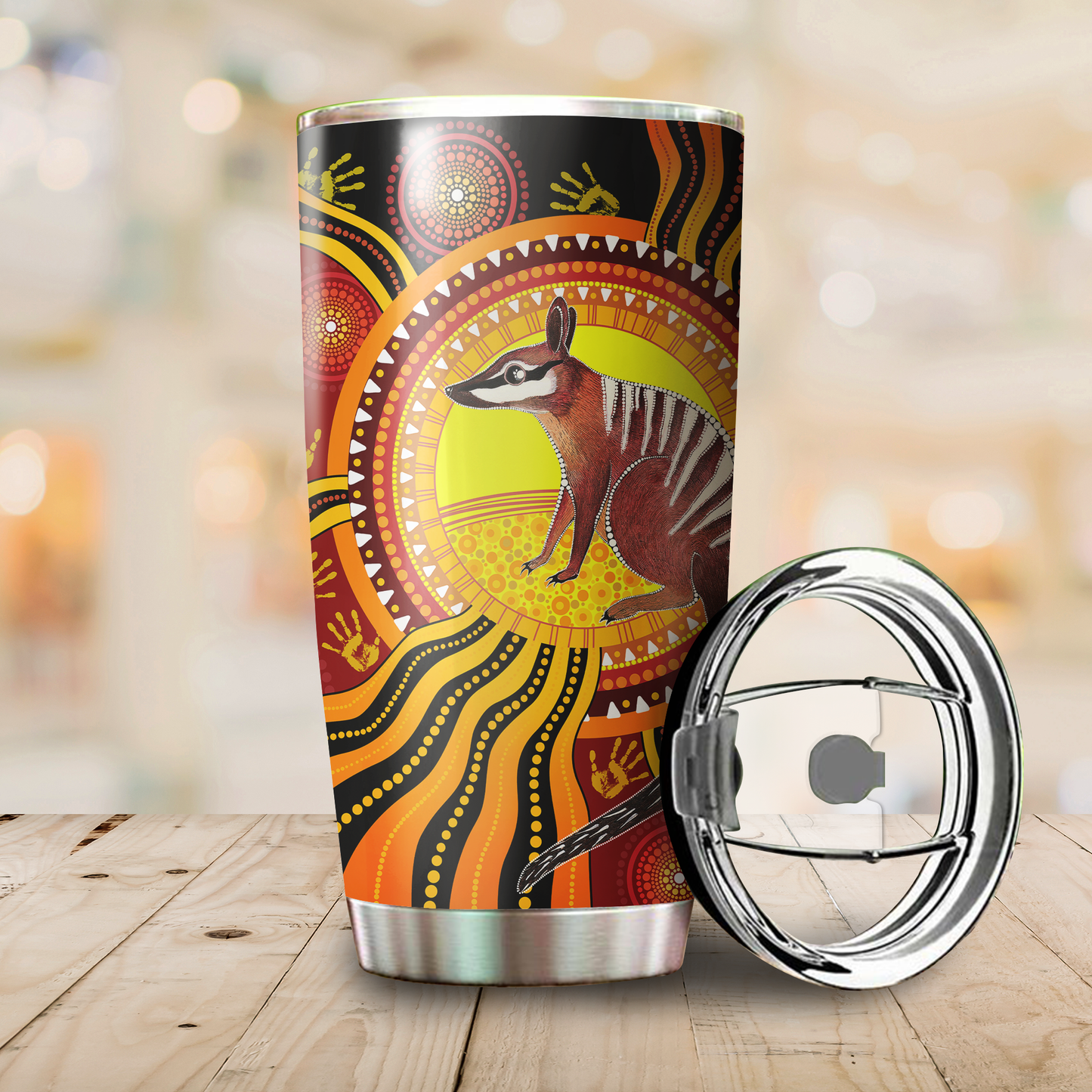 Aboriginal Decors Australian Gifts Numbat Stainless Steel Tumbler 20Oz