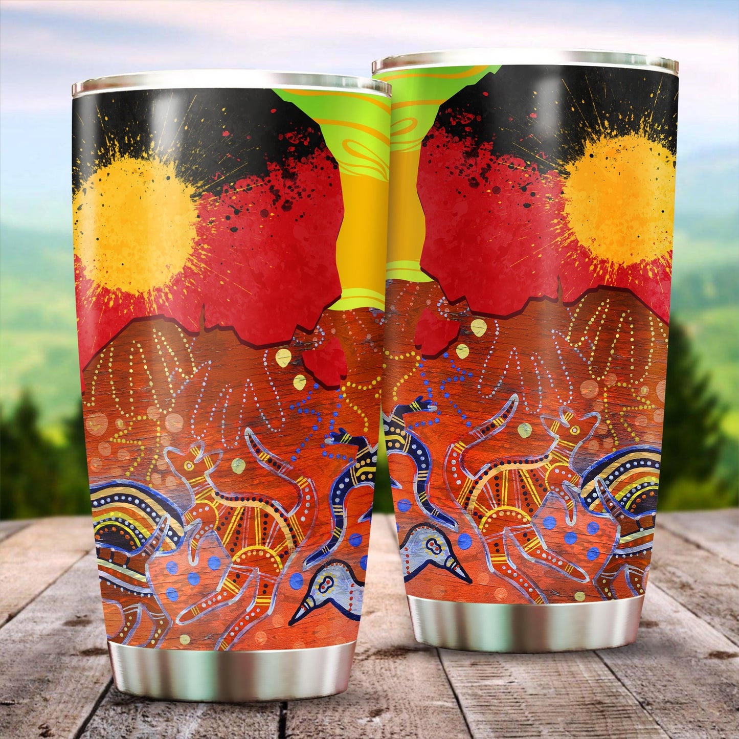 Tmarc Tee Aboriginal Decors Australian Gifts Indigenous Land Stainless Steel Tumbler 20Oz