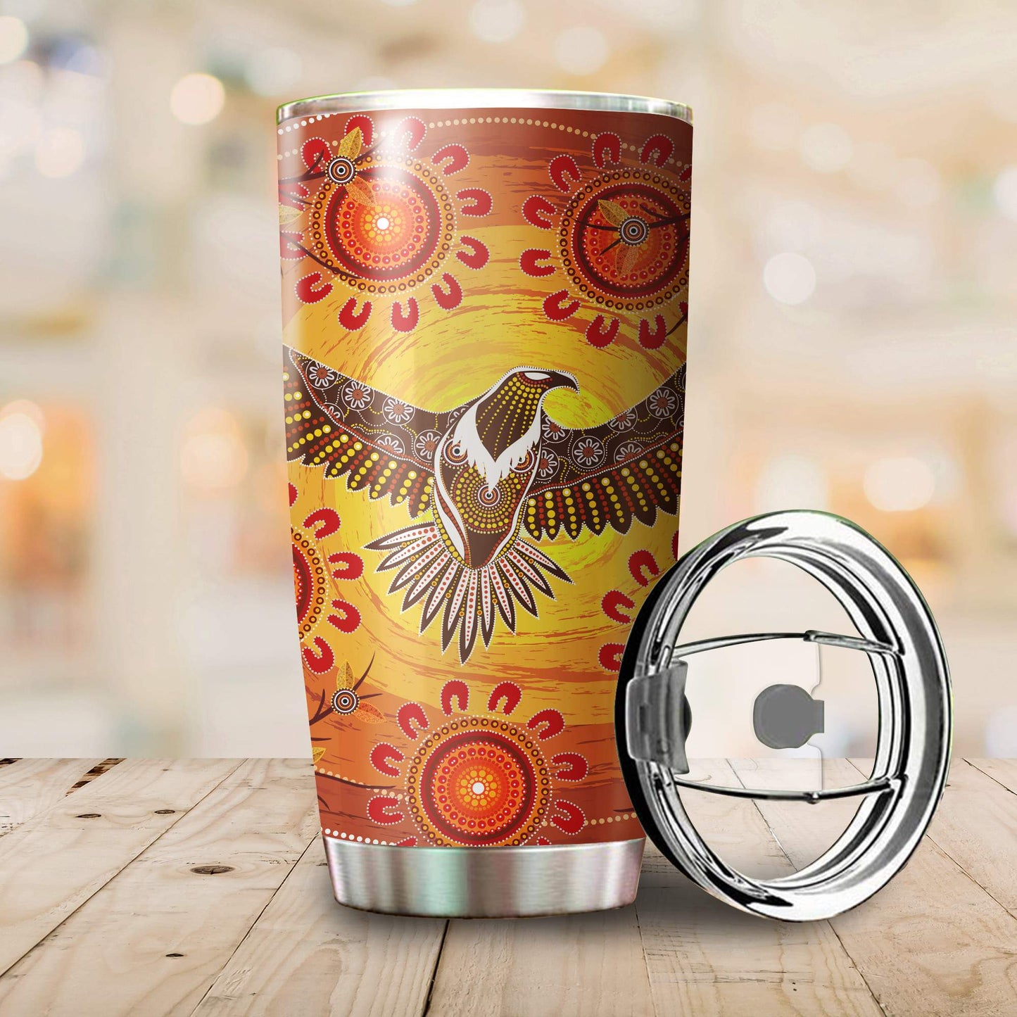 Aboriginal Decors Australian Gifts Power Eagle Stainless Steel Tumbler 20Oz
