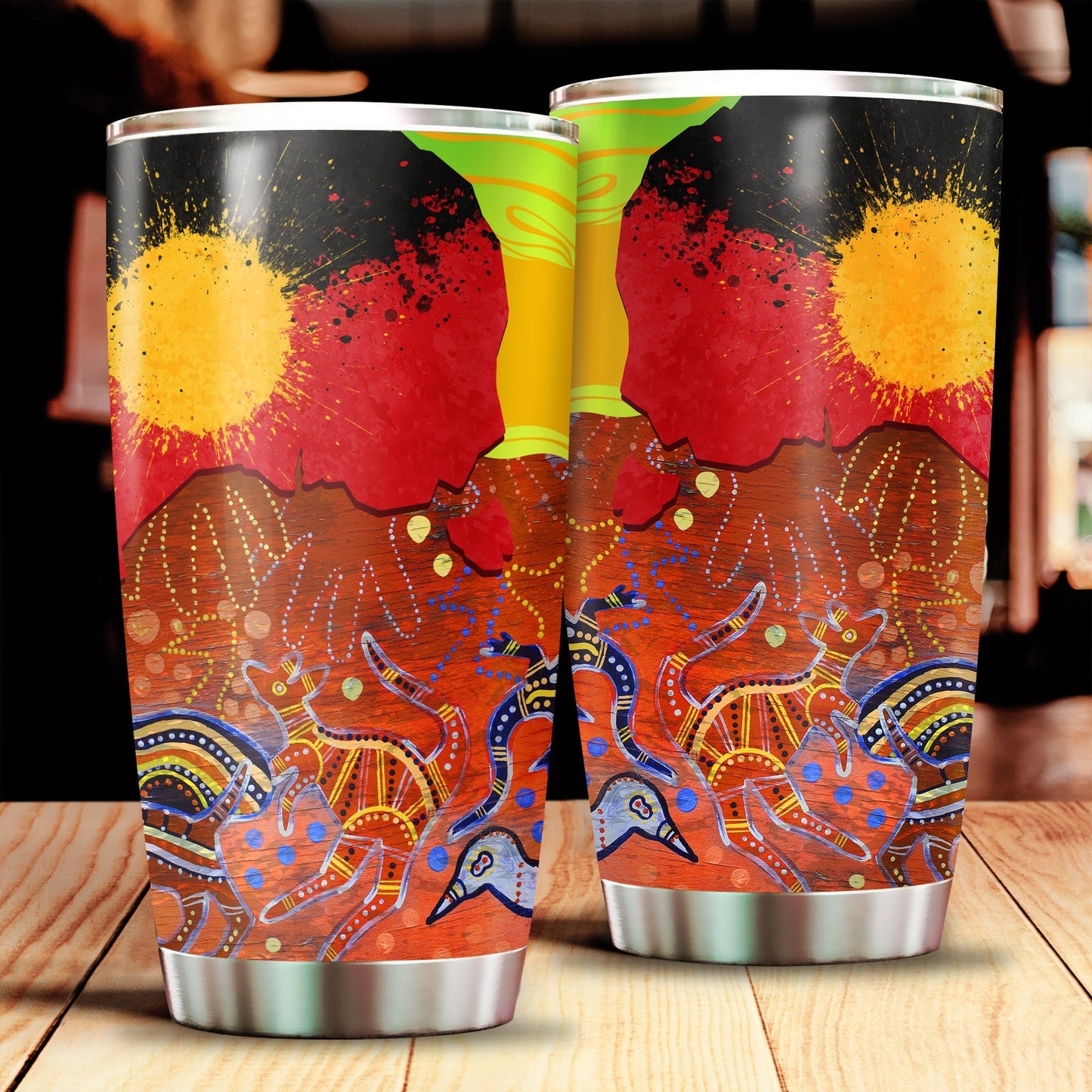 Tmarc Tee Aboriginal Decors Australian Gifts Indigenous Land Stainless Steel Tumbler 20Oz
