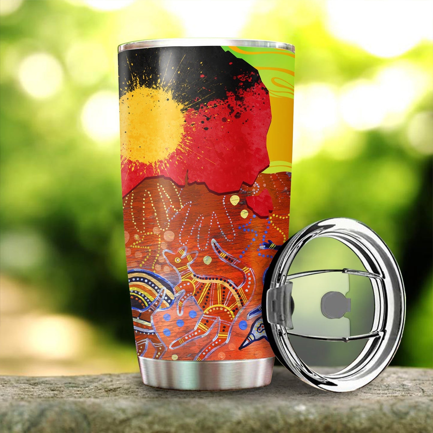 Tmarc Tee Aboriginal Decors Australian Gifts Indigenous Land Stainless Steel Tumbler 20Oz