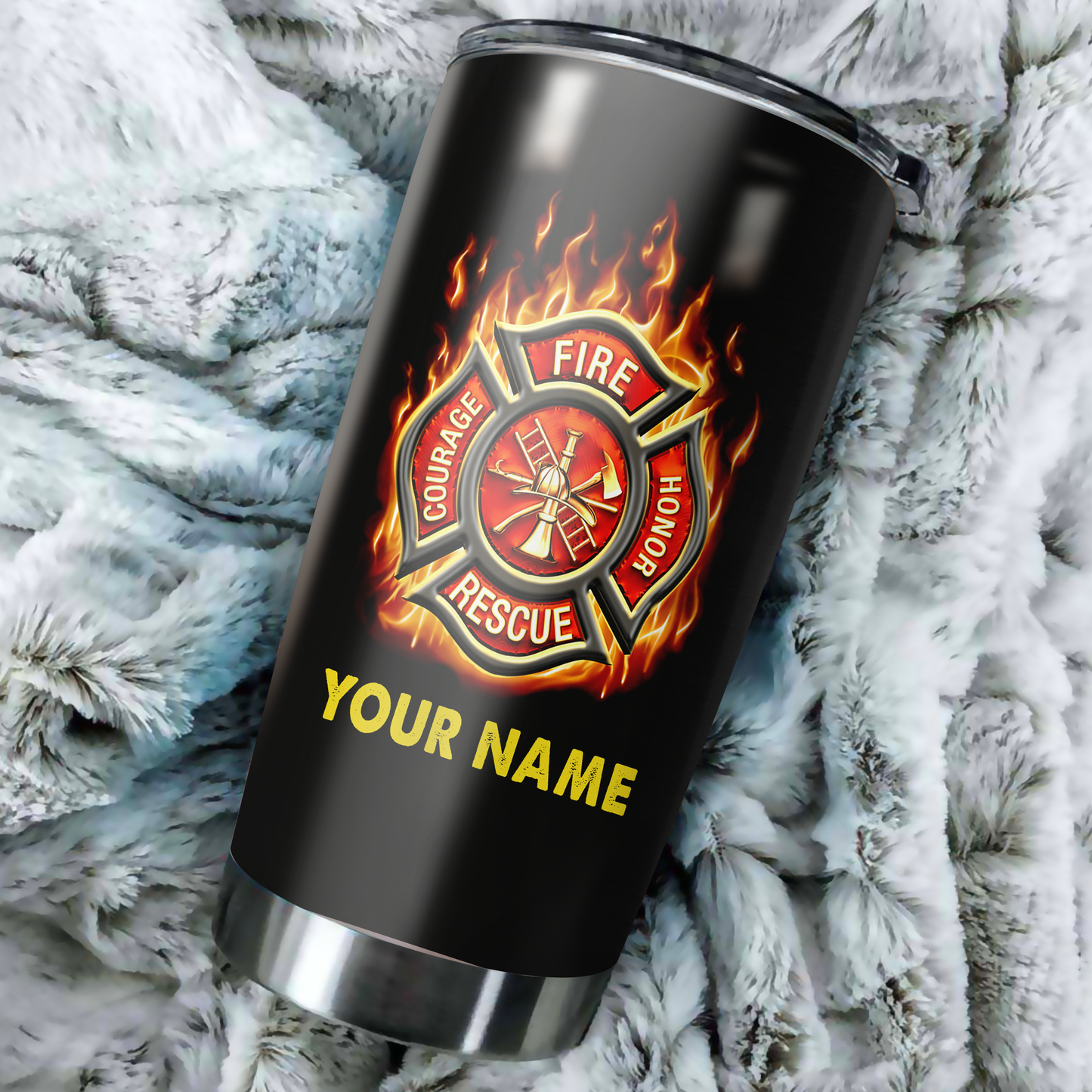 Customize Name Firefighter Stainless Steel Tumbler