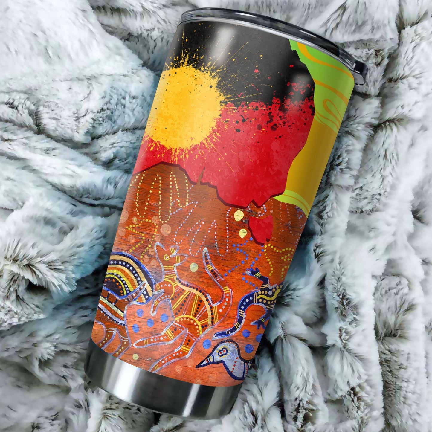 Tmarc Tee Aboriginal Decors Australian Gifts Indigenous Land Stainless Steel Tumbler 20Oz