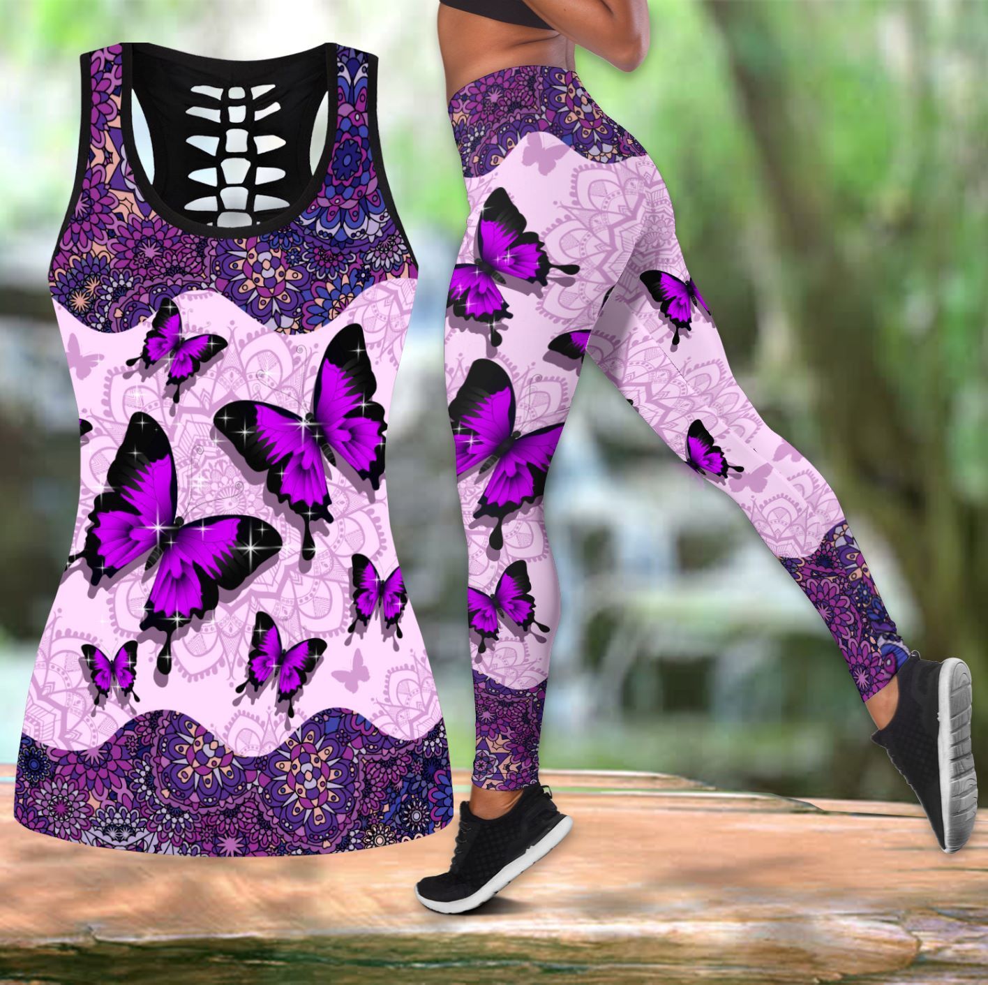 Beautiful Butterfly Combo Tank + Legging TR090401 - Amaze Style™-Apparel