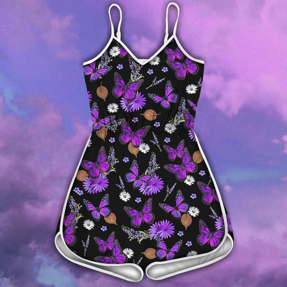 Beautiful Purple Butterfly Rompers For Women TR1109204-LAM