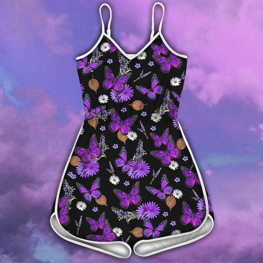 Beautiful Purple Butterfly Rompers For Women TR1109204-LAM