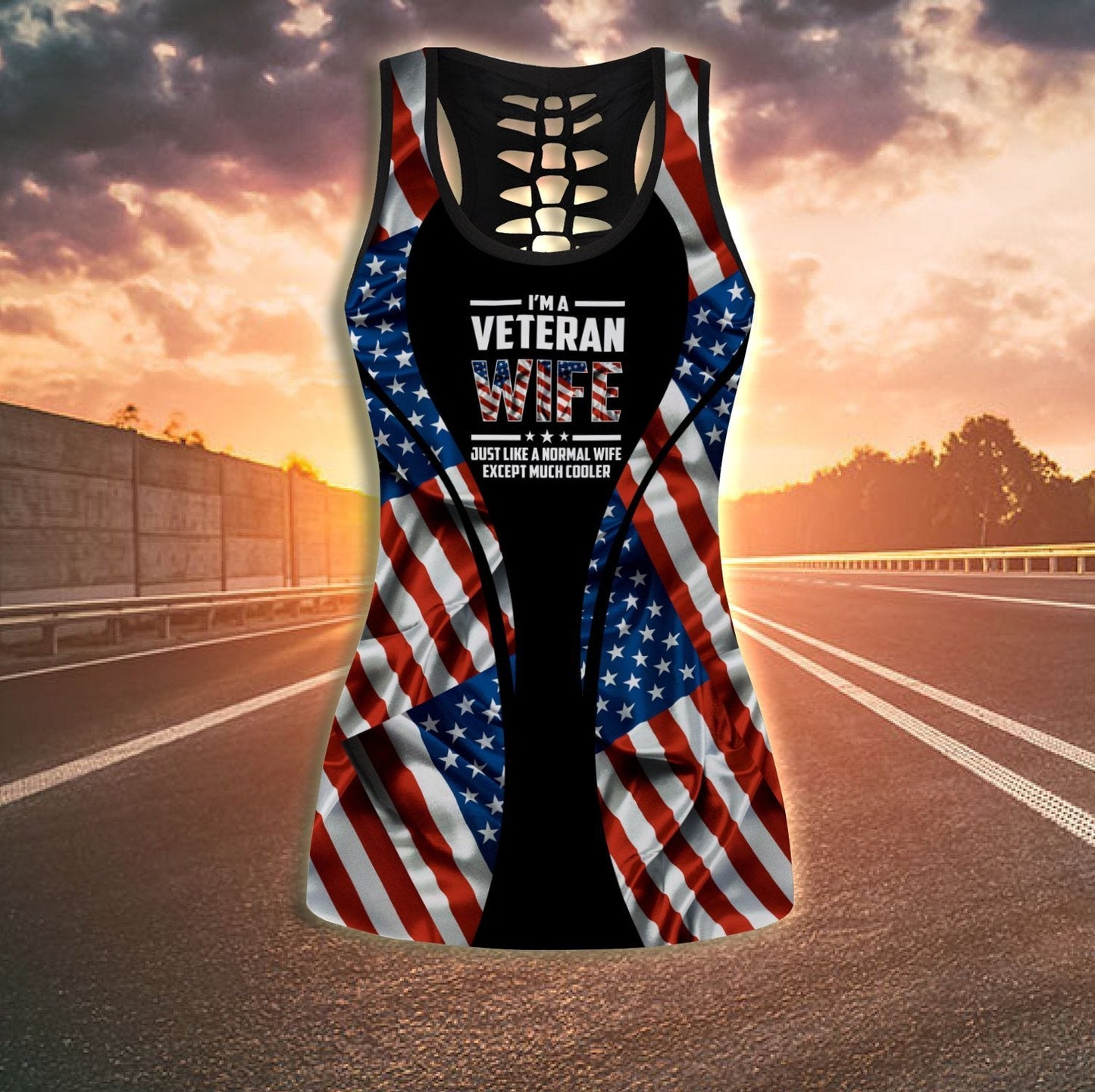 US Veteran Wife Combo (Legging+Tank) for women