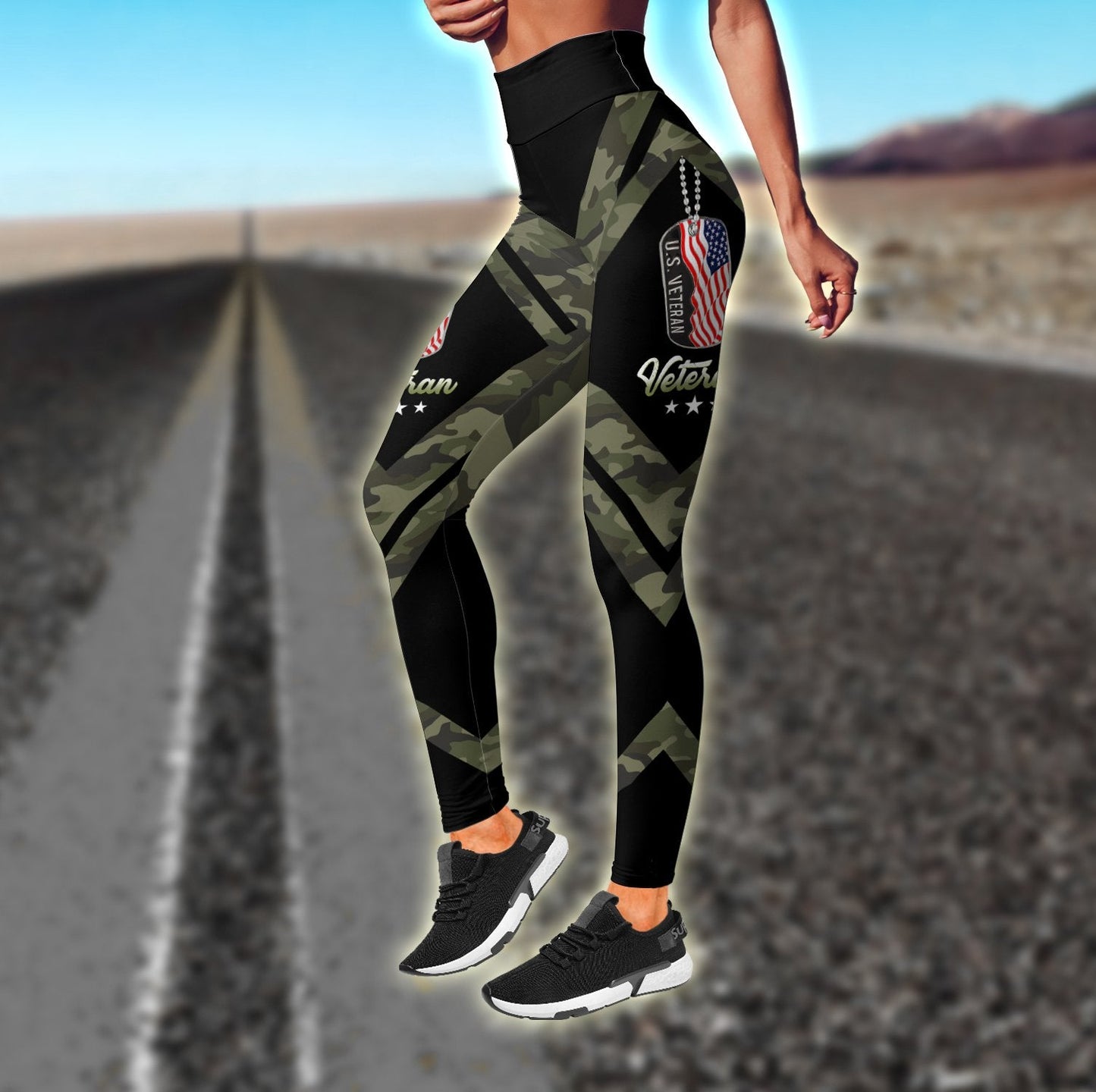 US Veteran Granddaughter Combo (Legging+Tank) for women Proud Military