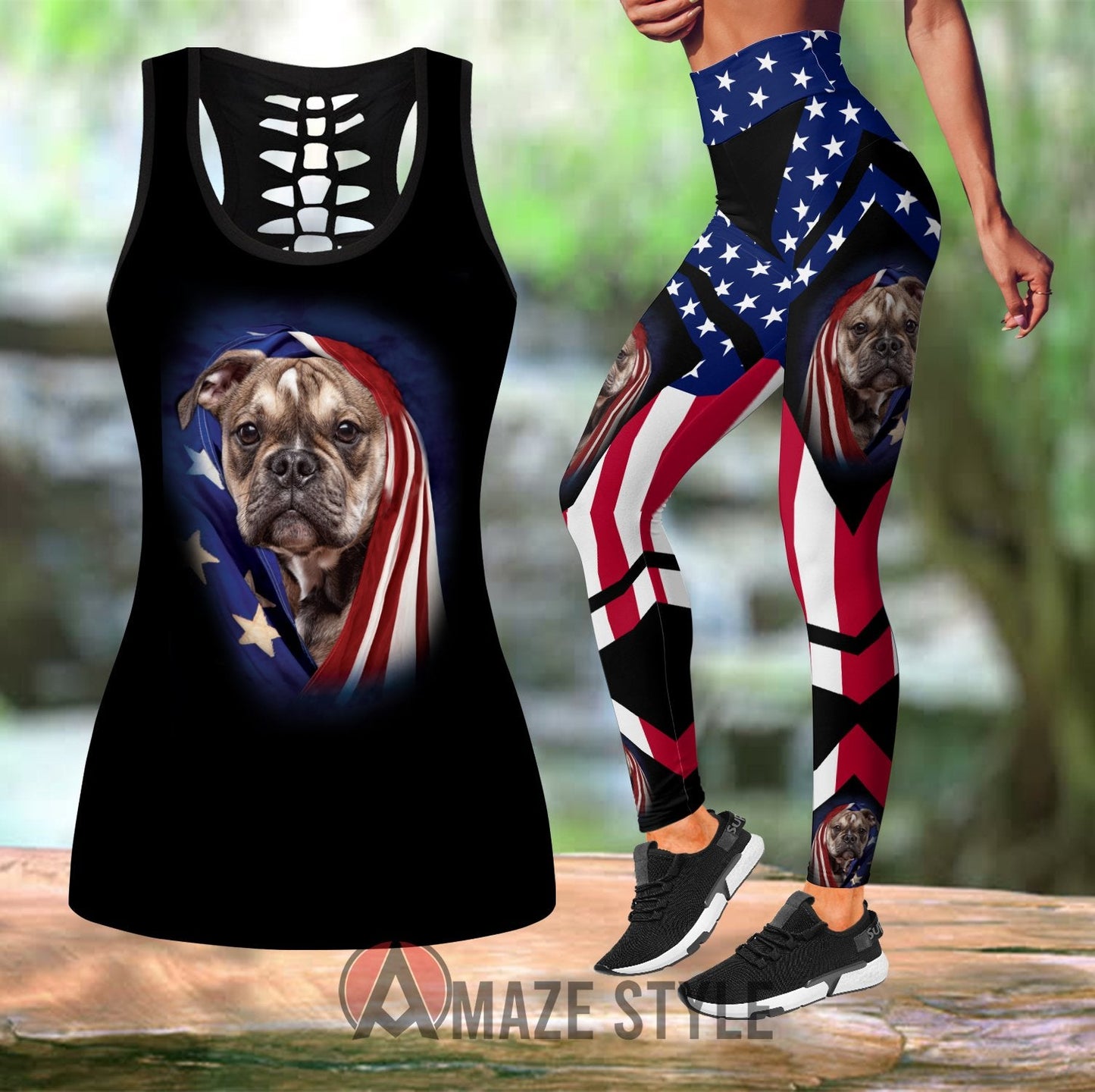 Bulldog Combo Tank + Legging TR240302 - Amaze Style™-Apparel