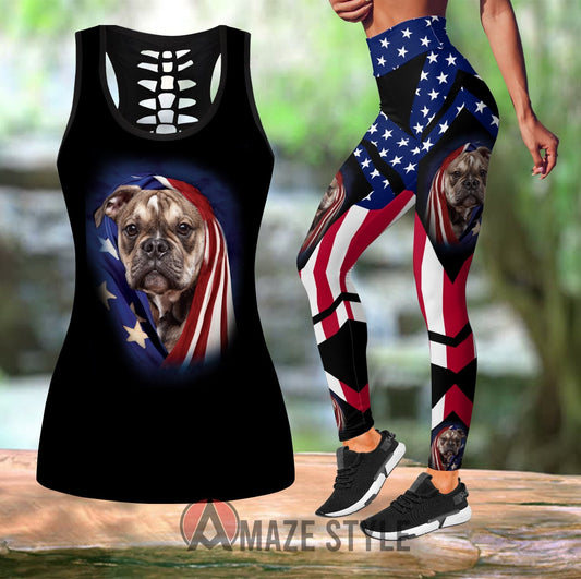 Bulldog Combo Tank + Legging TR240302 - Amaze Style™-Apparel