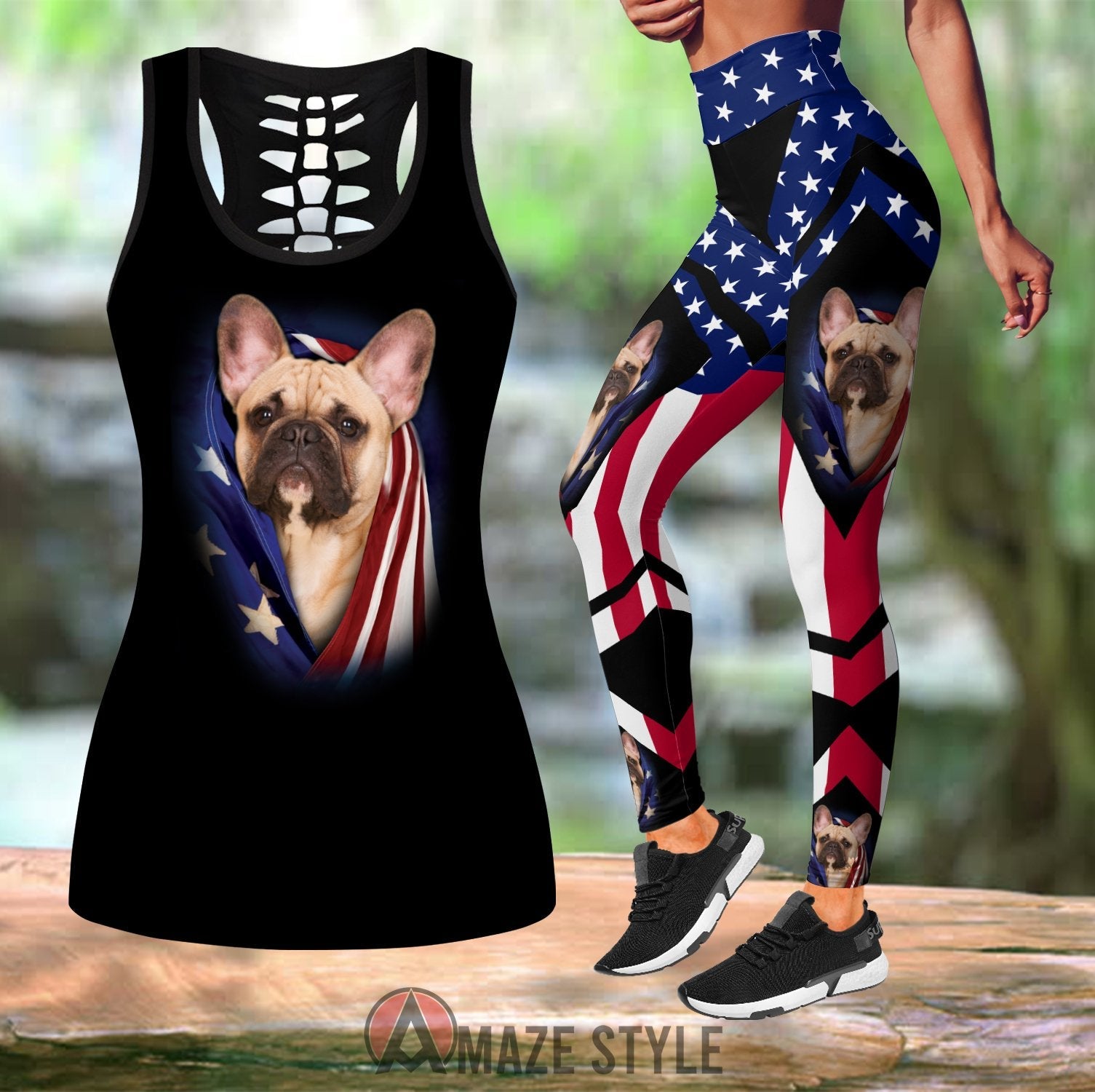 Bulldog Combo Tank + Legging TR240305 - Amaze Style™-Apparel