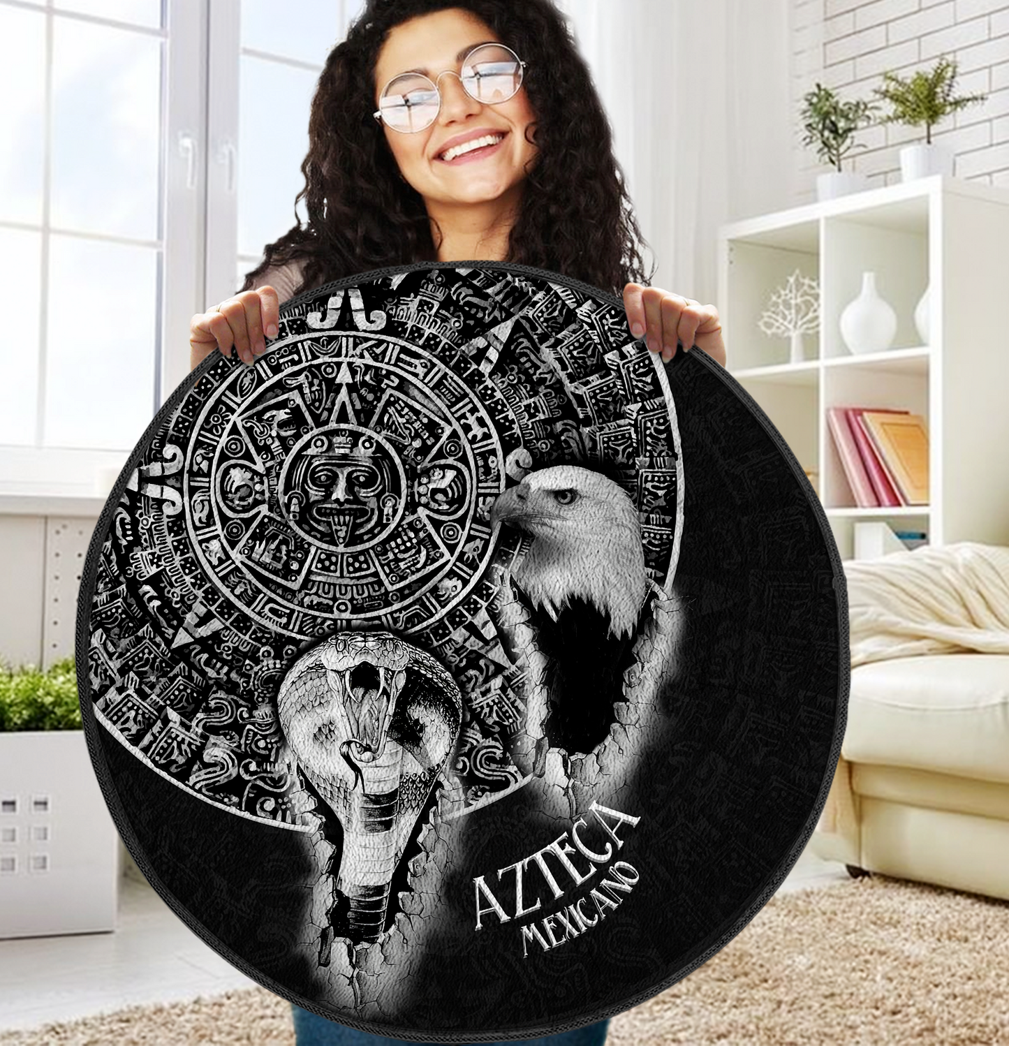 Aztec Mexico Circle Rug