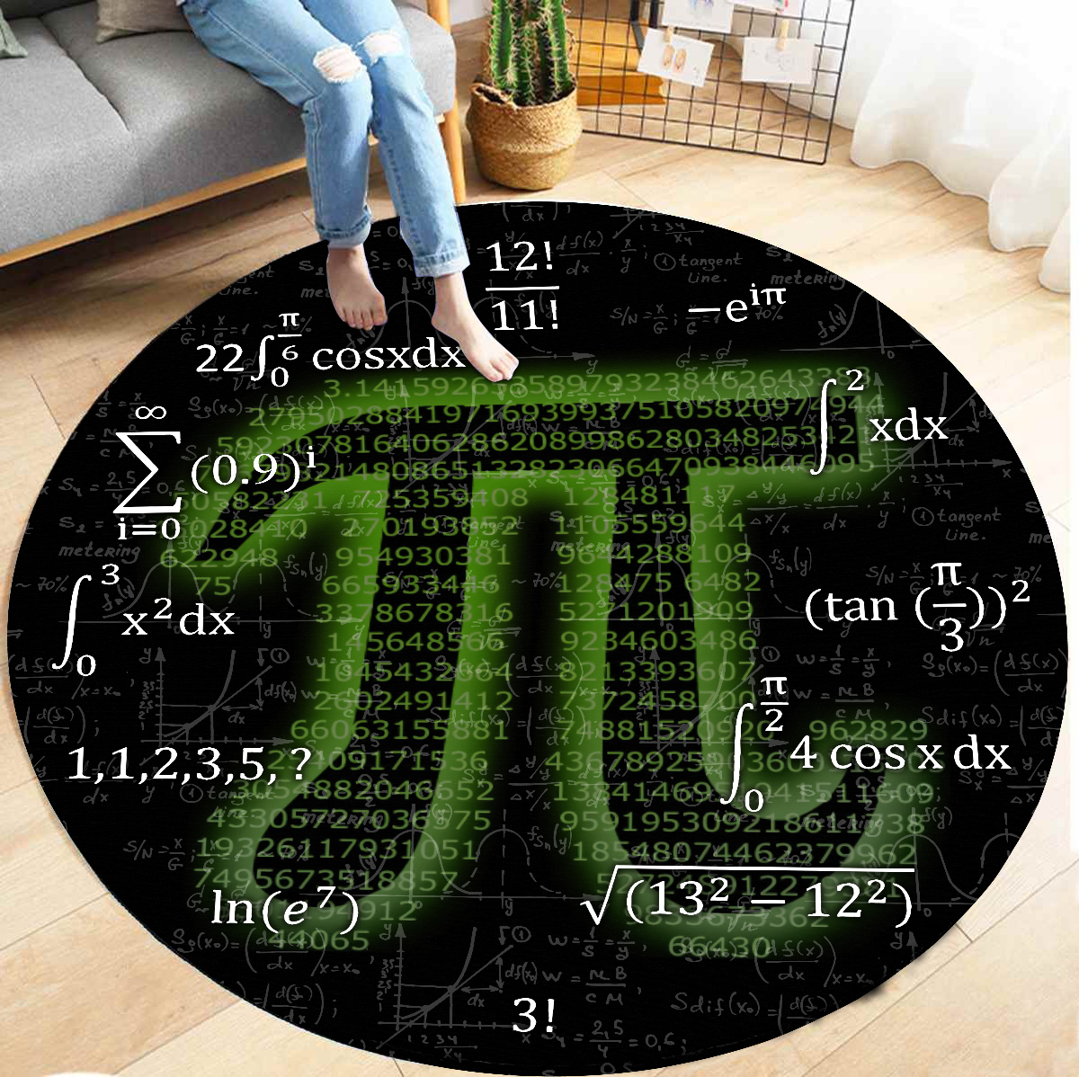 3D All Over Printed Science Circle Rug