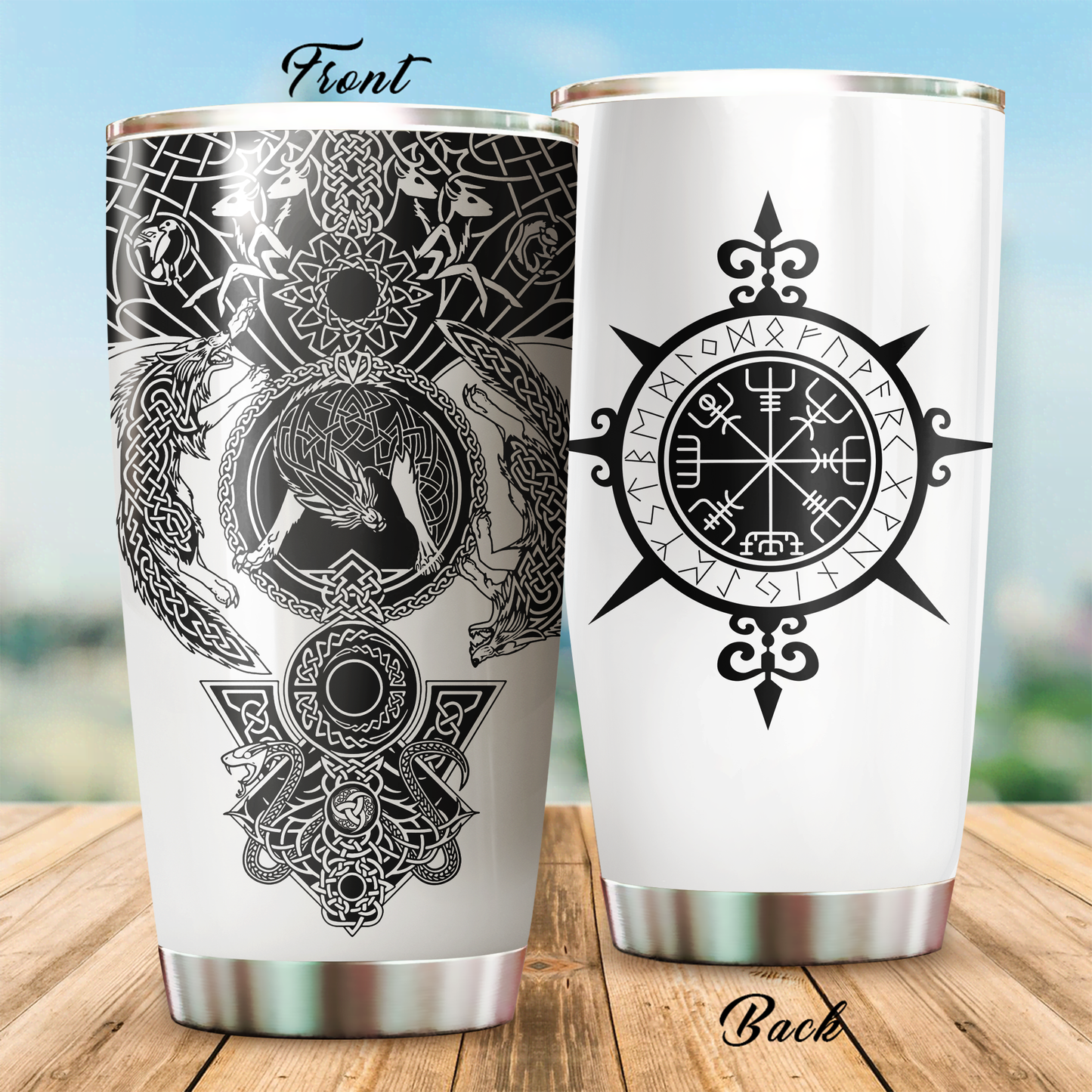 Viking Tattoo Stainless Steel Tumbler Cup