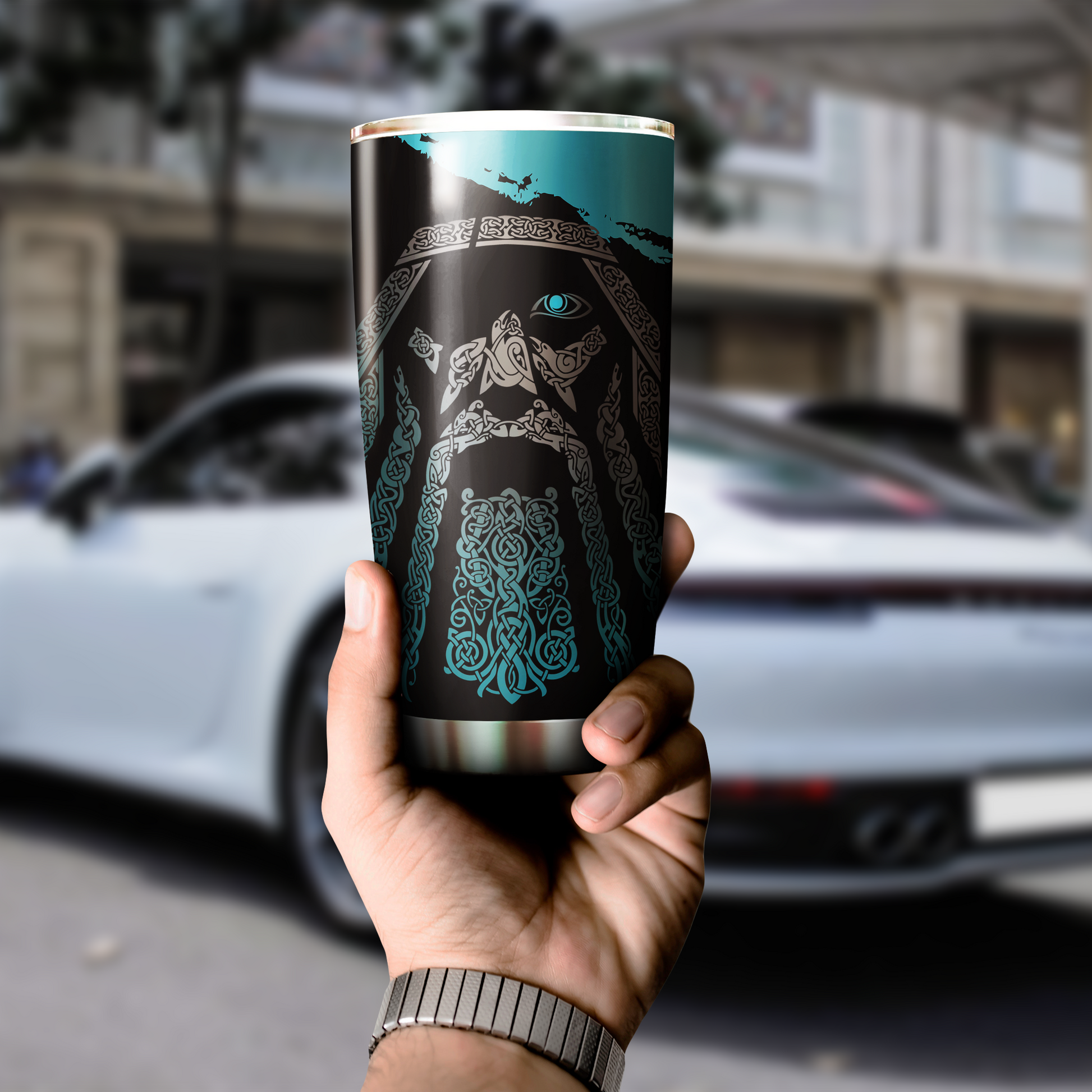 Viking Odin - Wotan Special Blue Tumbler - Amaze Style™-