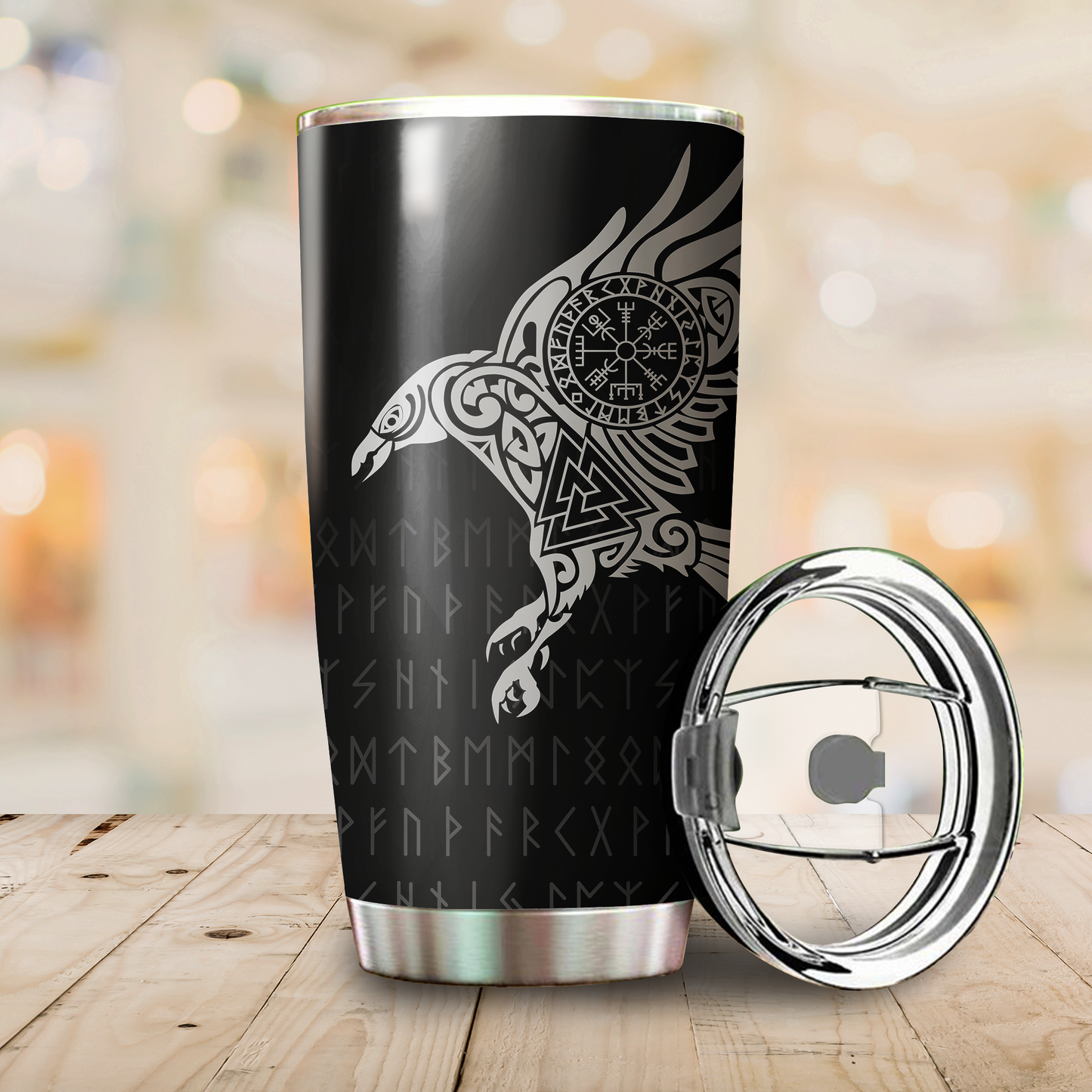 Vikings - The Raven of Odin Tattoo Tumbler - Amaze Style™-