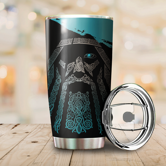 Viking Odin - Wotan Special Blue Tumbler - Amaze Style™-
