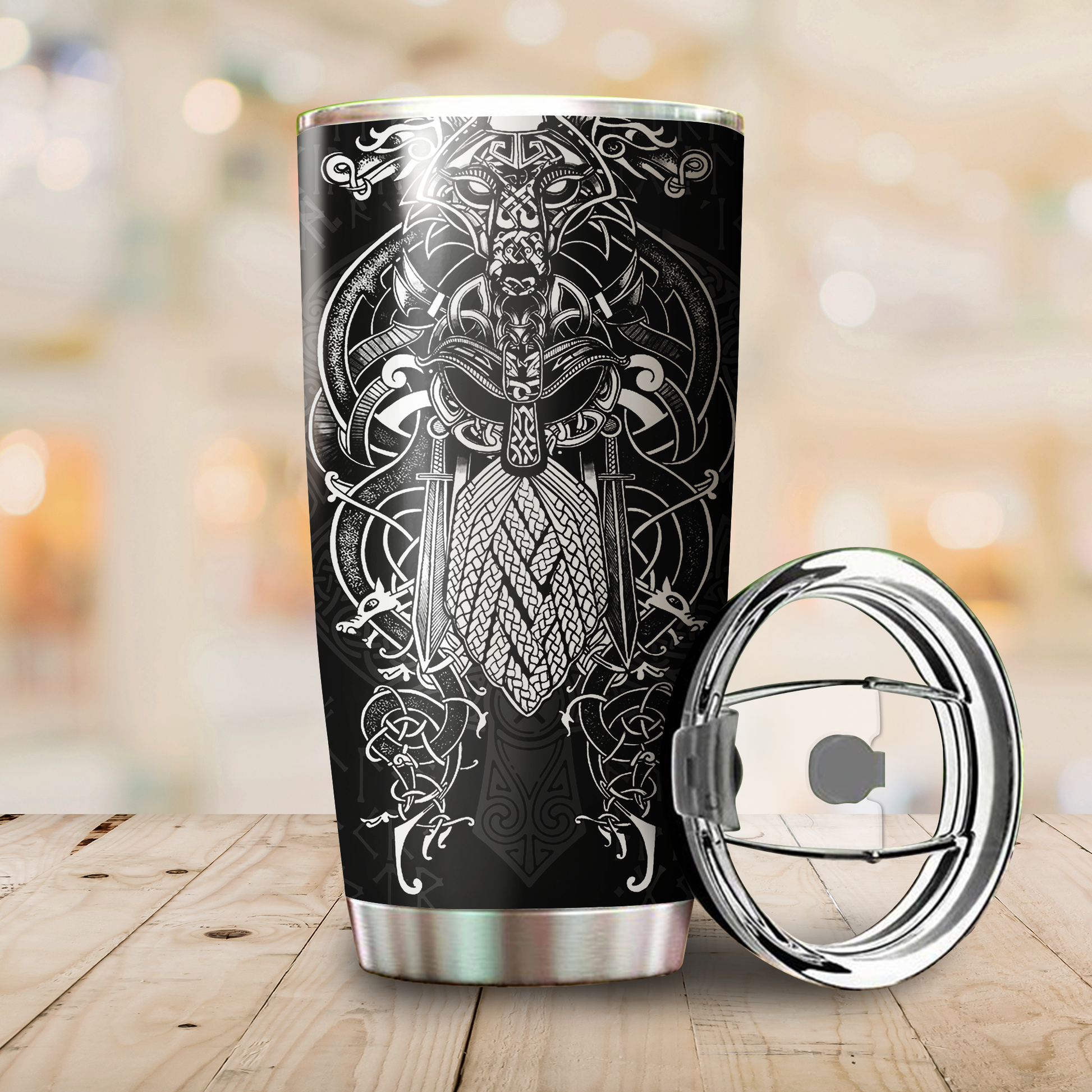 Vikings - Odin Tatoo Style Tumbler - Amaze Style™-