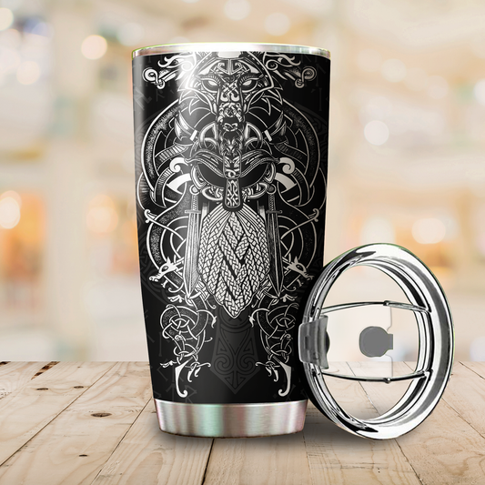 Vikings - Odin Tatoo Style Tumbler - Amaze Style™-