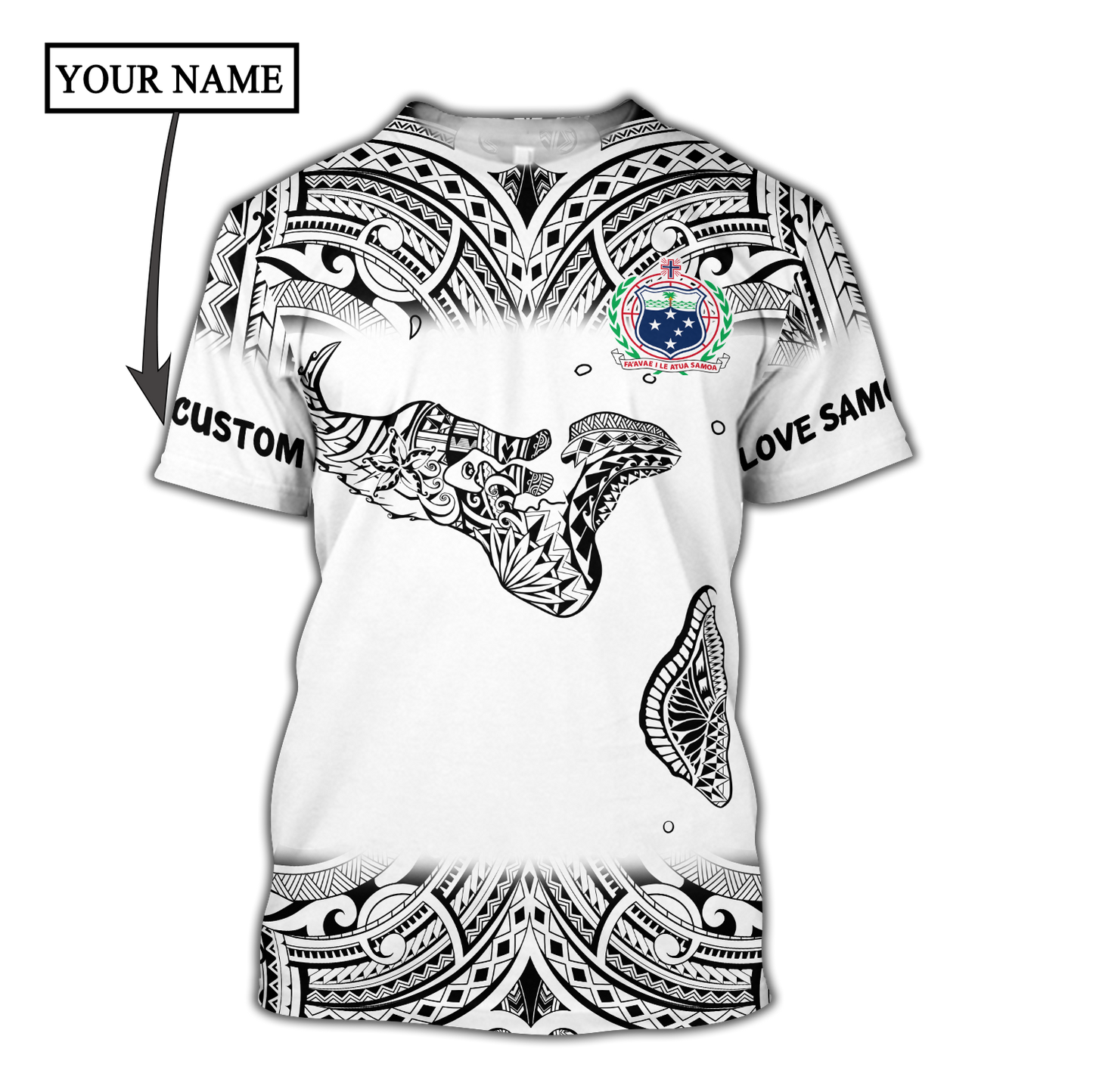 Amazing Polynesian Personalized Samoa Map Tattoo Unisex Deluxe Hoodie ML