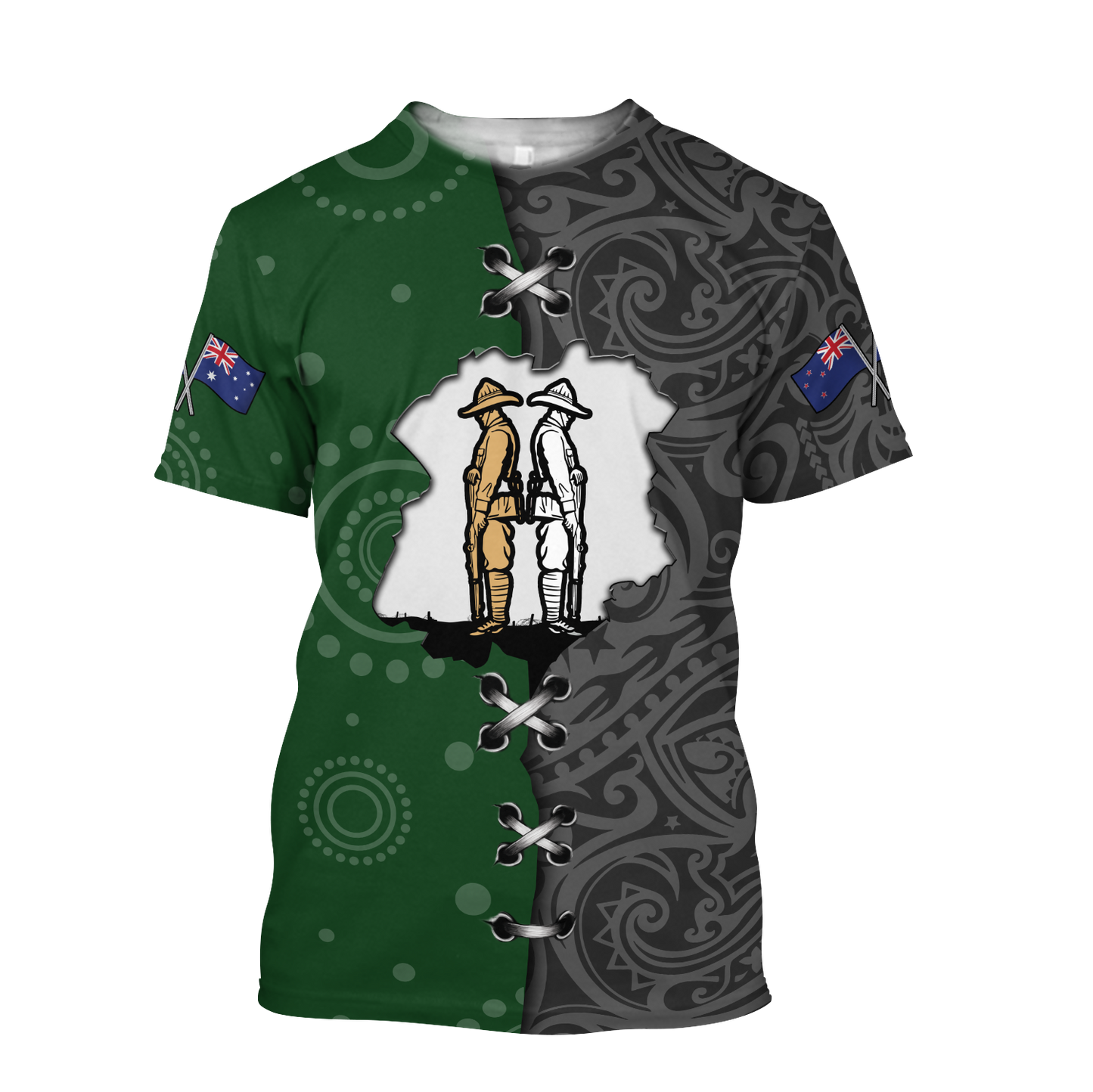 Tmarc Tee Remembrance Australia and Kiwi Soldier 3D print shirts