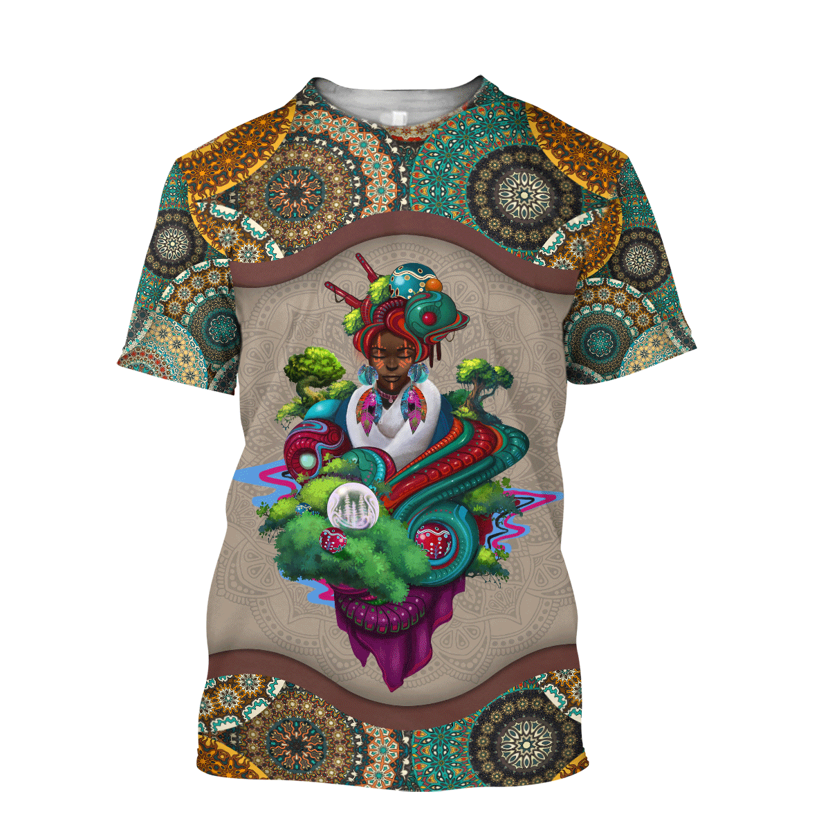 African Girl Pattern Unisex Deluxe Hoodie ML