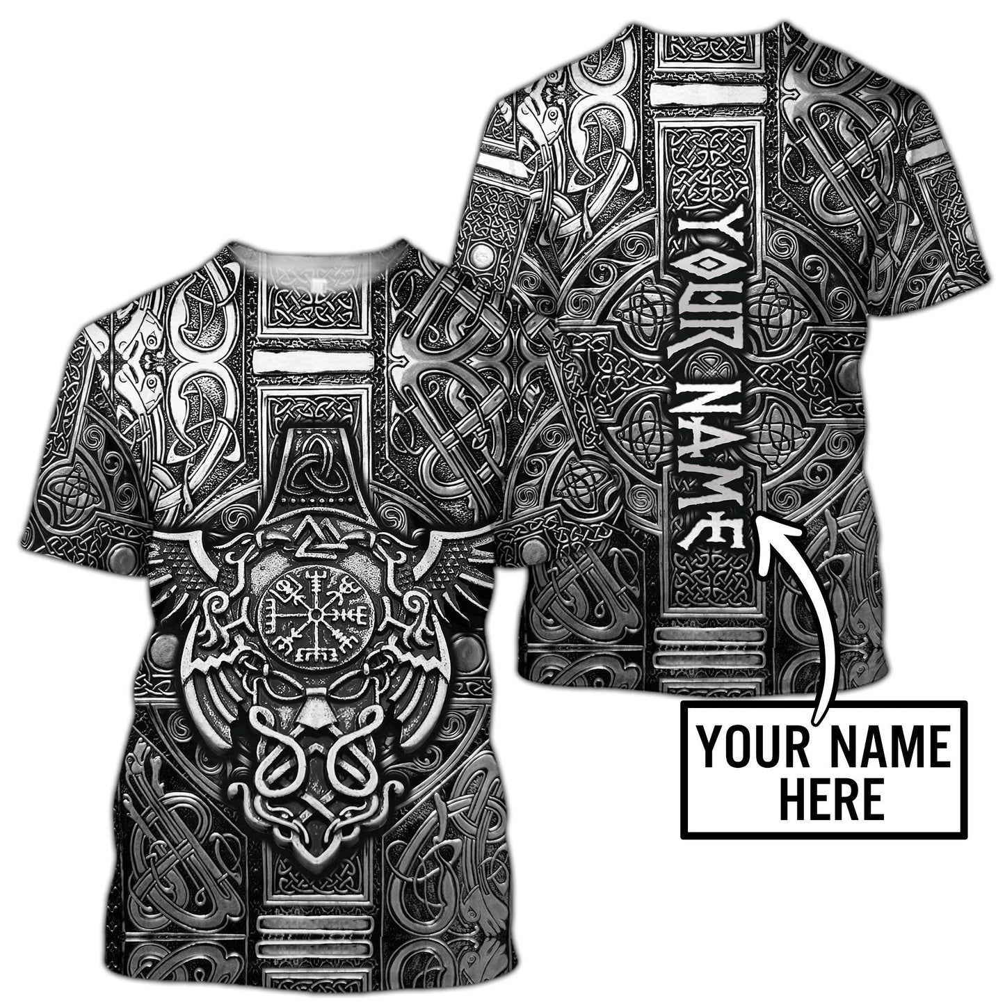 Viking All Over Printed Custom Name Unisex Shirts
