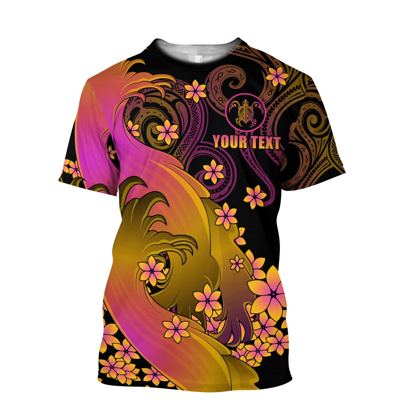 Amazing Polynesian Personalized Wave And Frangipani Unisex Deluxe Hoodie ML