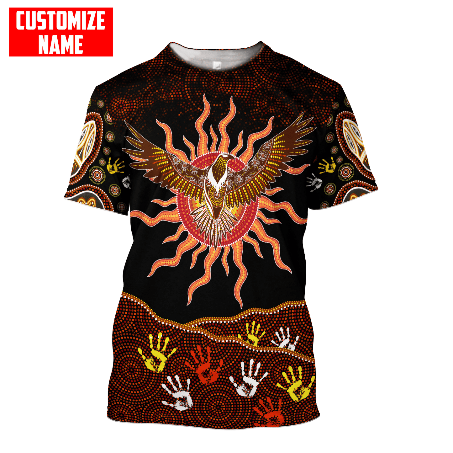 Aboriginal Wedge tailed Eagle Custom Name 3D Printed Shirts