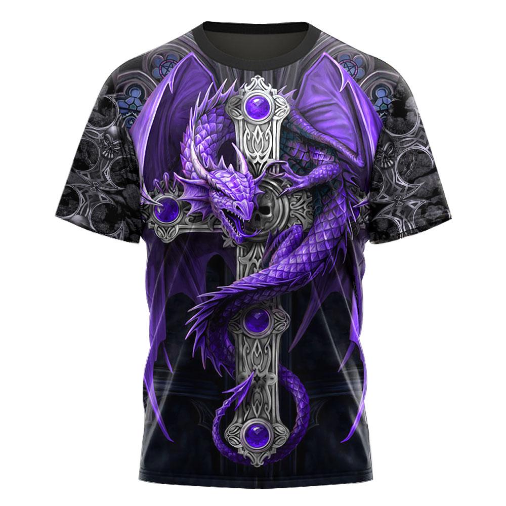 Tmarc Tee Dungeons and Dragons Purple Tattoo 3D All Over Printed Shirts